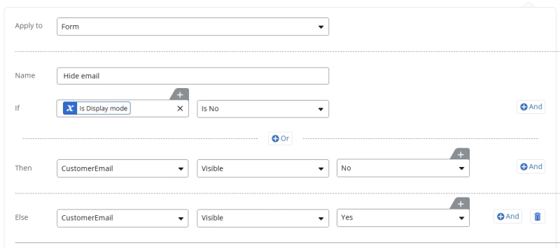 Nintex Forms rules