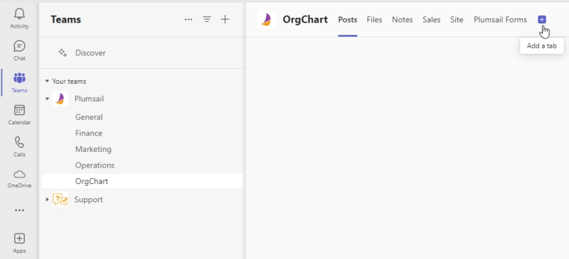 Add OrgChart tab in Microsoft Teams