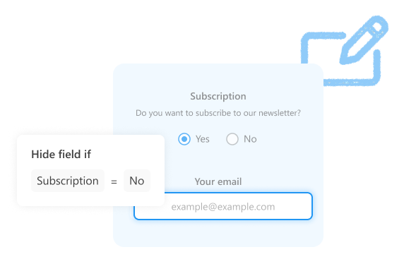 Show fields based on user input